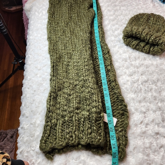 Lucky Brand Knit Sage Woven Crochet Scarf and Beanie - Picture 13 of 16